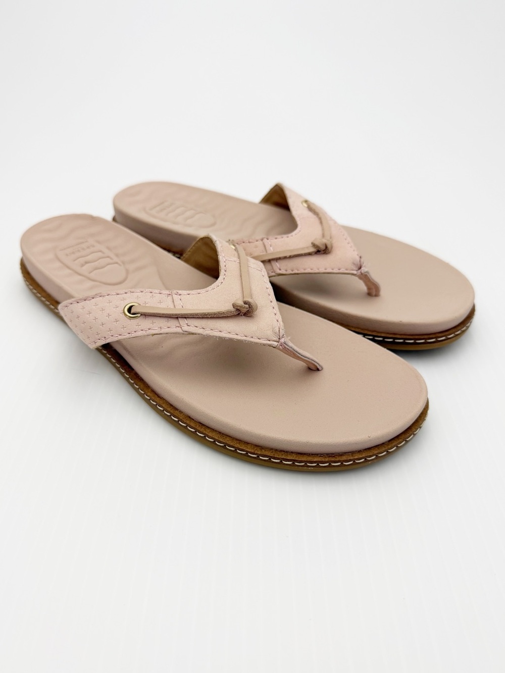 Sperry Top Sider Blush Leather Slip On Thong Sandals Shoes